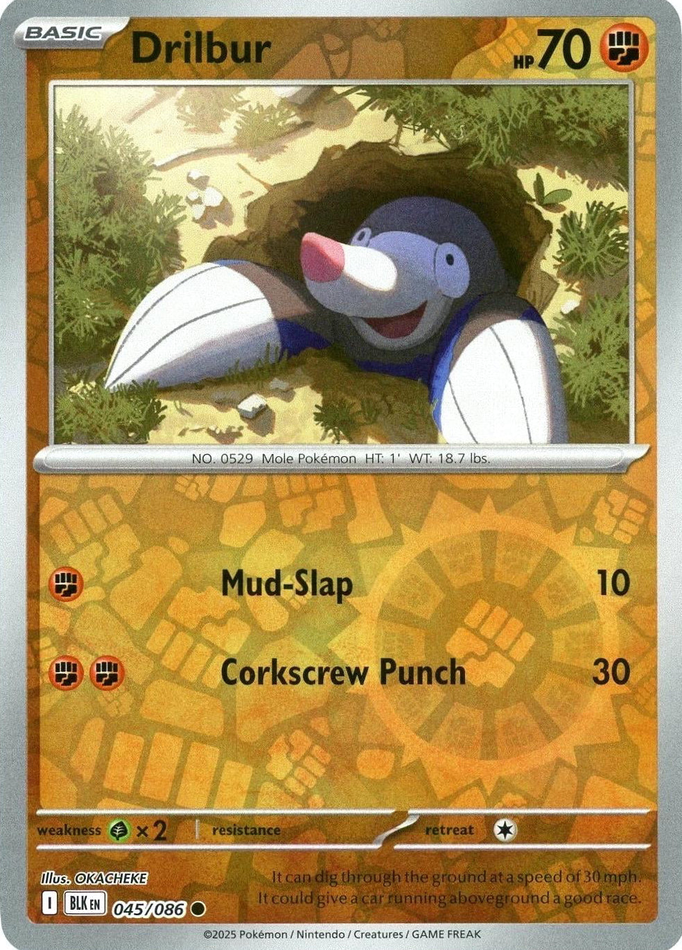 Black Bolt Drilbur #45/86 reverse holo